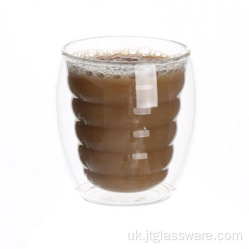 Гарячий розпродаж порожнистих двошарових кавових чашок із хвилею